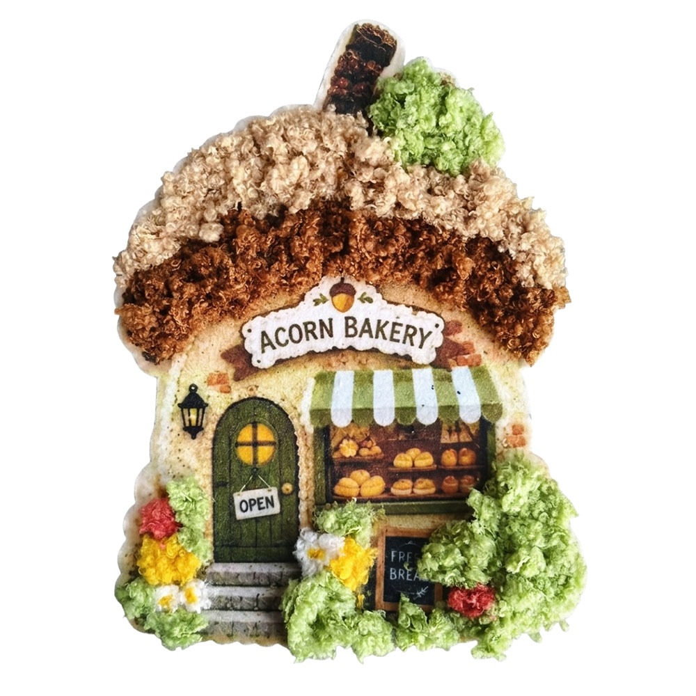 Art Craft Village - Scherpe Zinige Dorps-3D-Stoffen-Poke-Art-Kit 3D-Gestructureerd Dorps-Thema Garen-Dorps-Creatie-Set