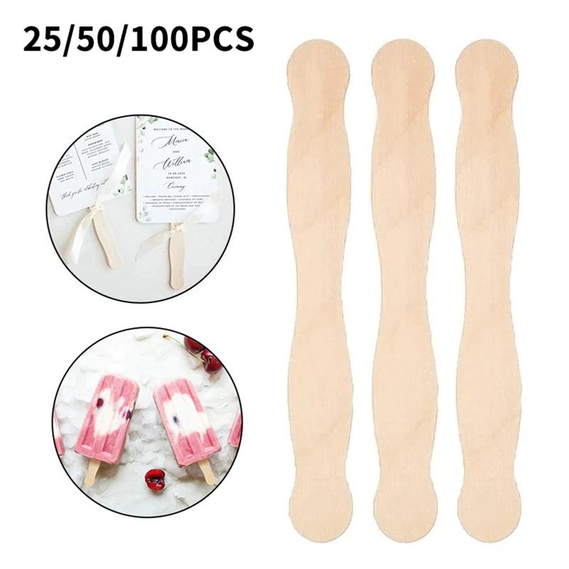 Art Craft With Ice Cream Stick - 25/50/100 stuks houten ijslollystokjes, ijslepels, handgemaakte