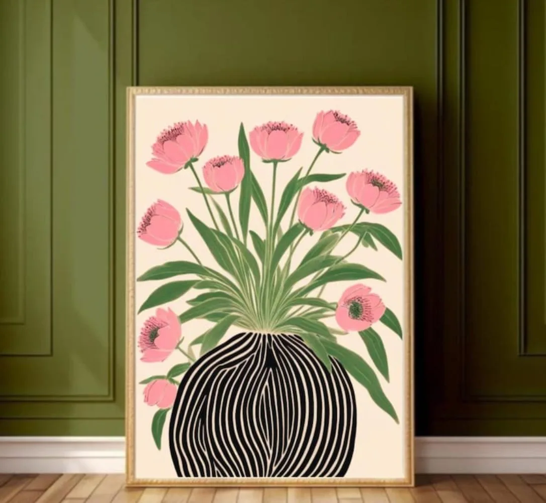 Art Craft Vase - Een frameloze bloemenposter, Matisse kunst aan