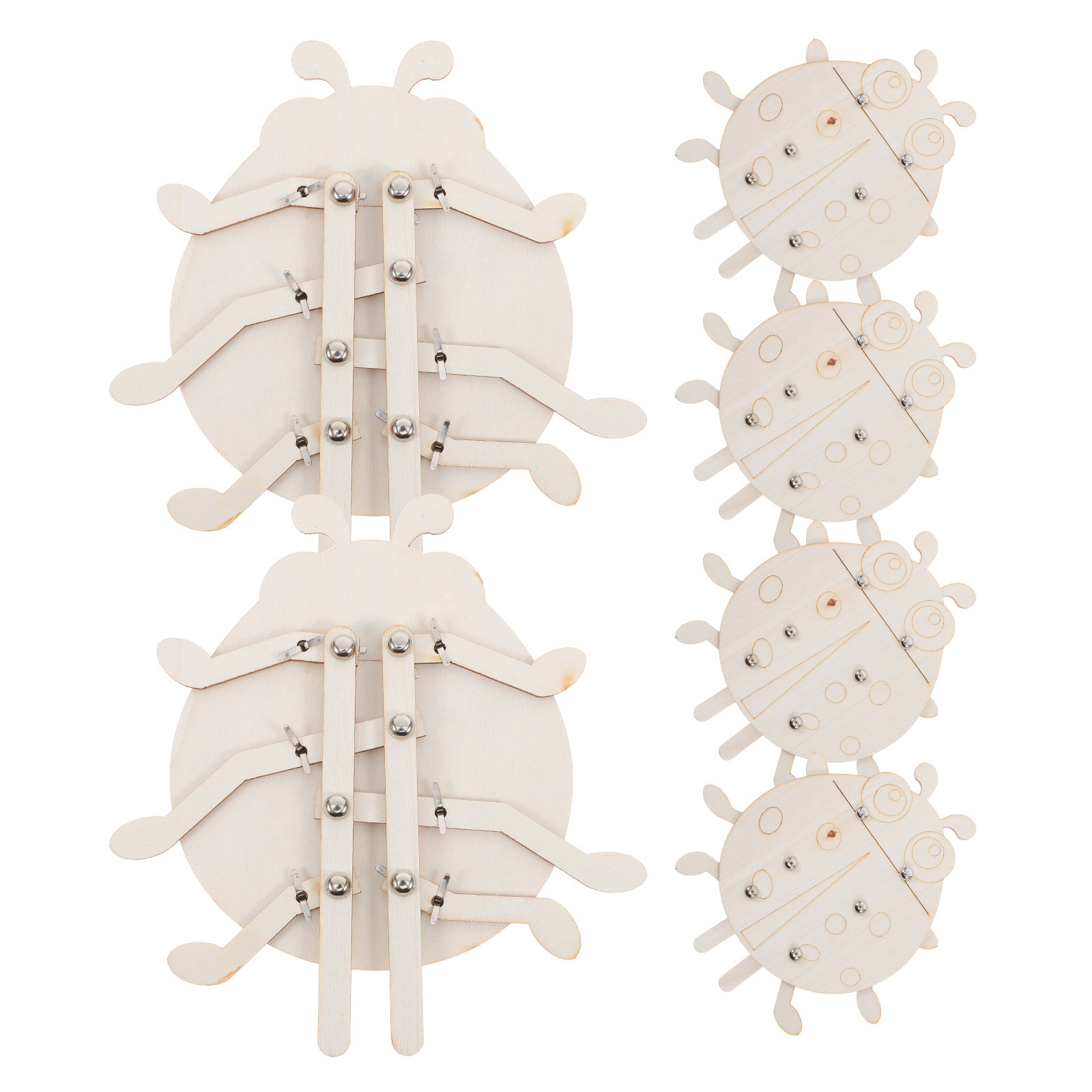 Art Craft Ladybug - 6 stuks houten vleugelvogels, blanco vormen,