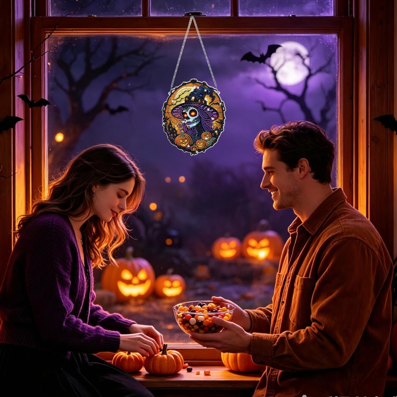 Art Craft Halloween - Rhinestone Schilderset Halloween Heks Kristal Ambacht
