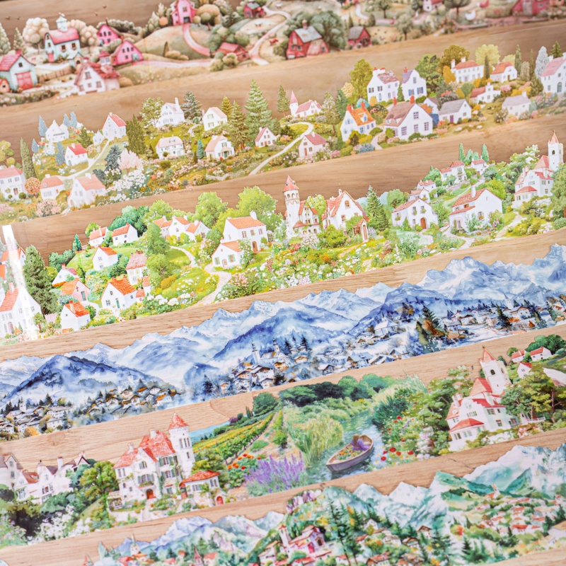 Art Craft Village - 6-rollen set 6cm×200cm Dorps Thema PET